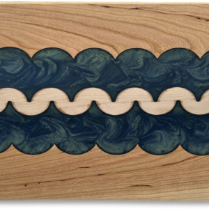SERVING BOARD S-84 CHERRY & MAPLE ARCTIC BLUE FROST